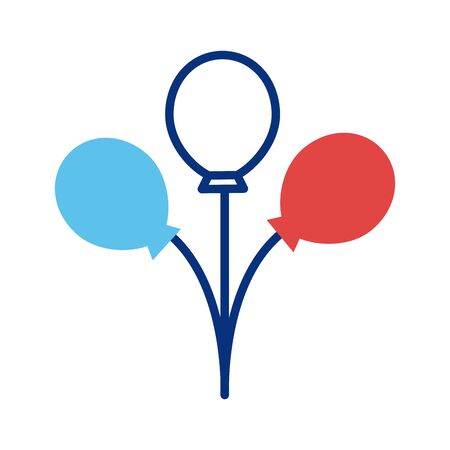 balloons helium with france flag colors line style vector illustration designのイラスト素材