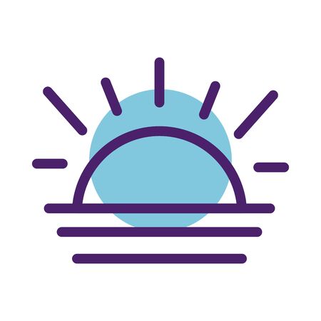 sun and water line style vector illustration designのイラスト素材