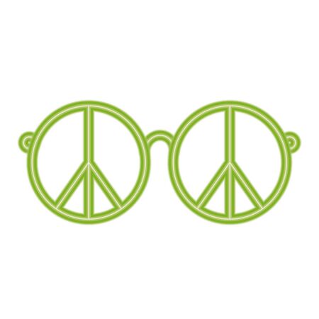 peace and love glasses design of Hippie art and creative theme Vector illustrationのイラスト素材