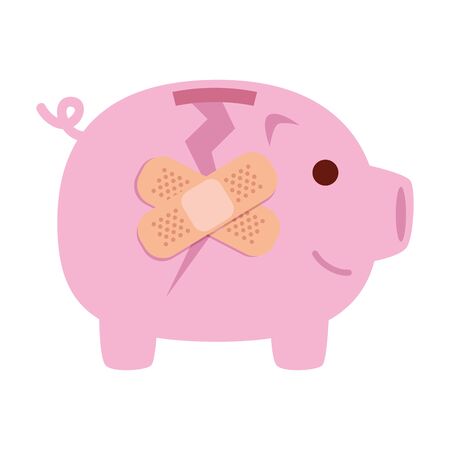 piggy bank broken , icon saving or accumulation of money vector illustration designのイラスト素材