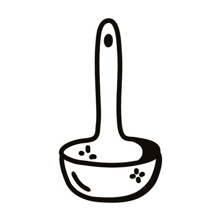 ladle line style icon design, Cook kitchen eat and food theme Vector illustrationのイラスト素材