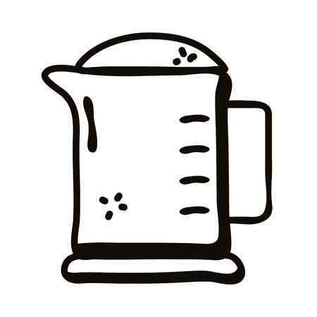 kettle line style icon design, Cook kitchen eat and food theme Vector illustrationのイラスト素材
