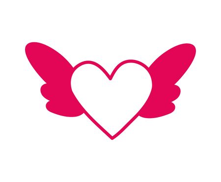 heart love with wings icon vector illustration designのイラスト素材