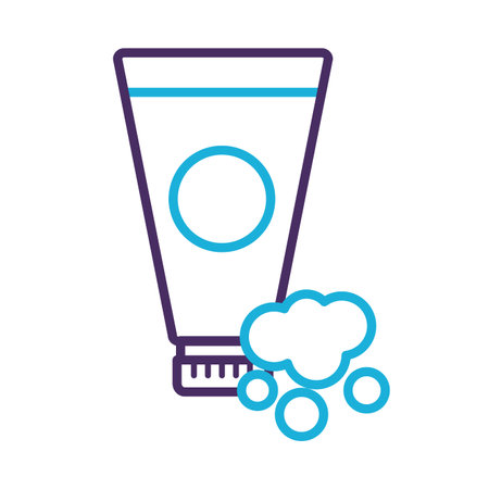 disinfectant plastic bottle product with foam line style vector illustrationのイラスト素材