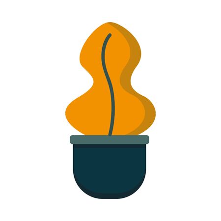 Plant inside pot design of Floral nature garden ornament botany decoration beauty and flora theme Vector illustrationのイラスト素材
