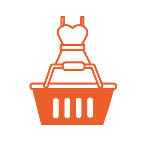shopping basket with female suit vector illustration designのイラスト素材