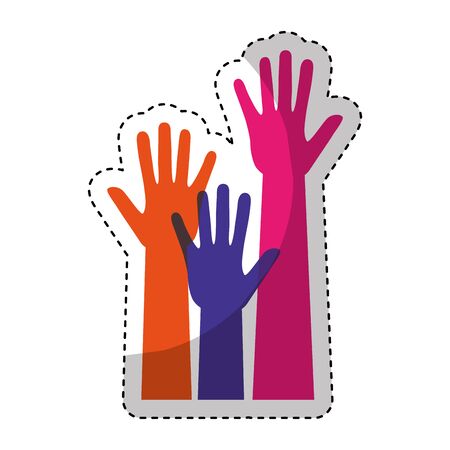 hand human up isolated icon vector illustration designのイラスト素材