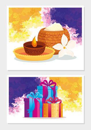 greeting cards set for raksha bandhan, indian festival for brother and sister bonding celebration, the binding relationship vector illustration designのイラスト素材