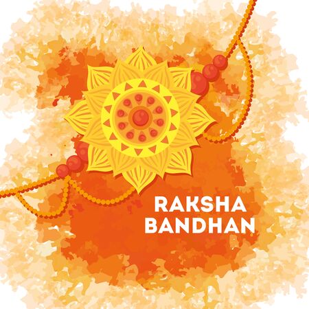 greeting card with decorative rakhi for raksha bandhan, indian festival for brother and sister bonding celebration, the binding relationship vector illustration designのイラスト素材