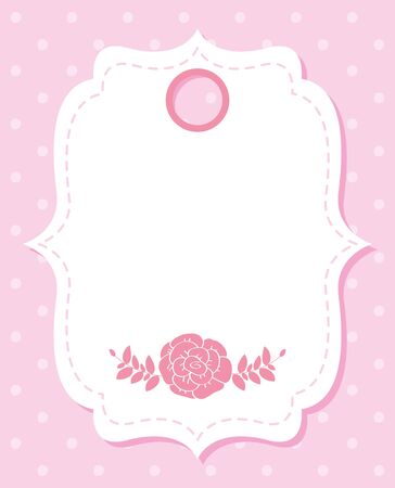 beautiful rose flower plant in elegant frame vector illustration designのイラスト素材