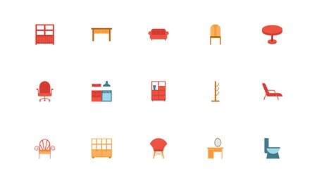 bundle of furniture set icons vector illustration designのイラスト素材