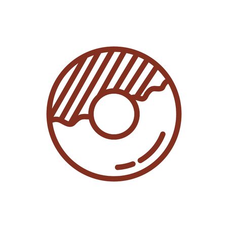 sweet donut pastry line style icon vector illustration designのイラスト素材