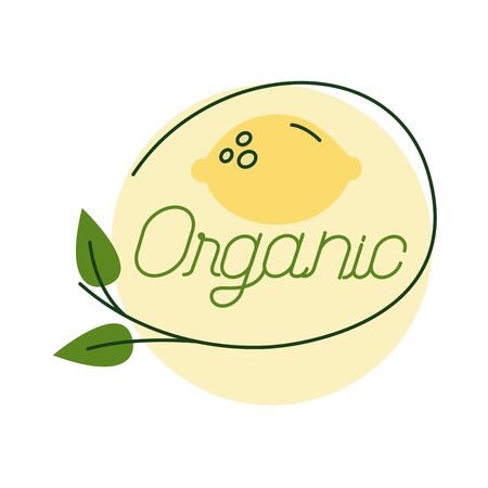 organic nature lettering flat style icon vector illustration designのイラスト素材