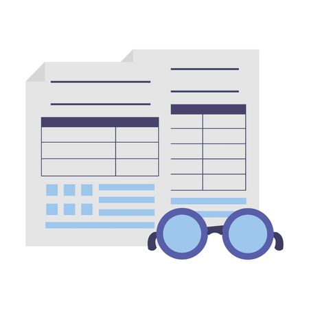 tax payment documents paper eyeglasses vector illustrationのイラスト素材