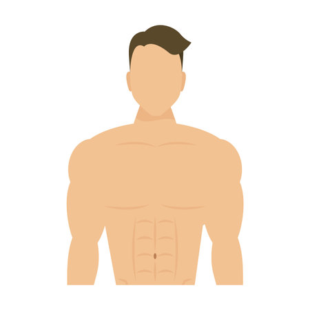 young man athlete without shirt vector illustration designのイラスト素材