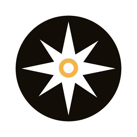 compass guide silhouette style icon vector illustration designのイラスト素材