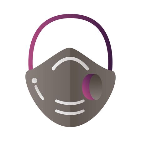 mouth cap protection tool degradient style vector illustration designのイラスト素材
