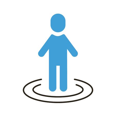 human figure with lines around distance social flat style vector illustration designのイラスト素材