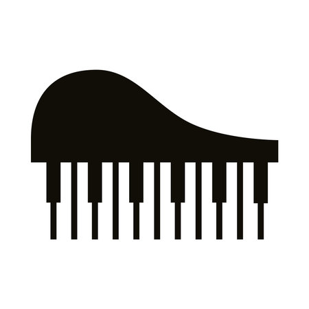 piano musical instrument silhouette style icon vector illustration designのイラスト素材