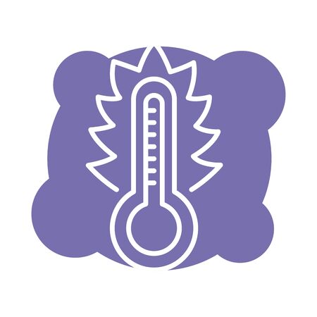 thermometer temperature measure block style vector illustration designのイラスト素材