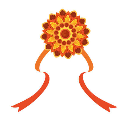 raksha bandhan, bracelet rakhi with ribbon on white background vector illustration designのイラスト素材