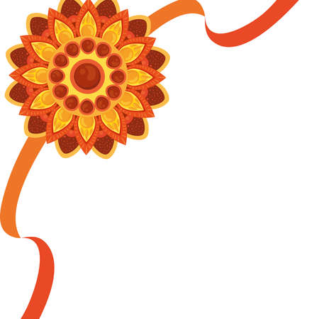 raksha bandhan, bracelet rakhi with ribbon on white background vector illustration designのイラスト素材
