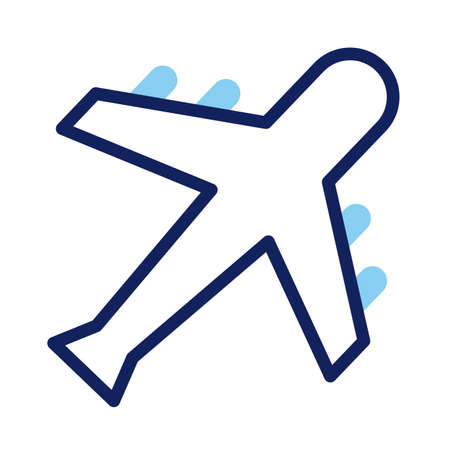 airplane flying line and fill style vector illustration designのイラスト素材