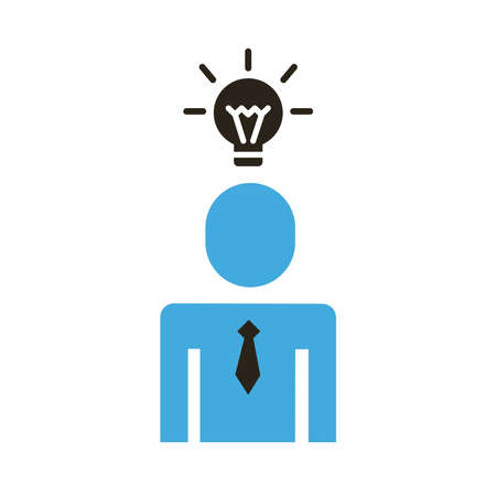 businessman figure in bulb flat style icon vector illustration designのイラスト素材
