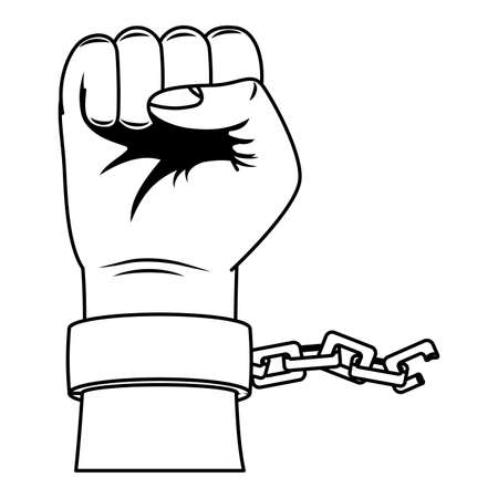 hand human fist with chain icon vector illustration designのイラスト素材