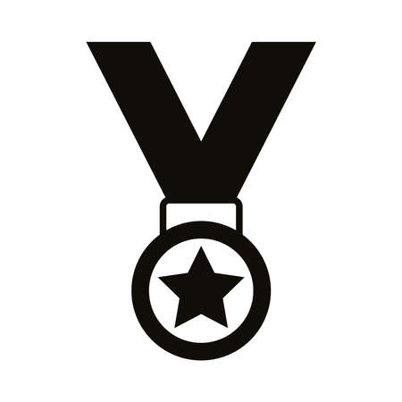 medal winner award silhouette style vector illustration designのイラスト素材