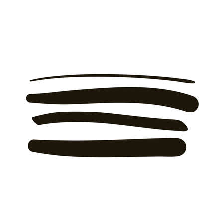 horizontal lines and waves creative design with brush stroke silhouette style vector illustration designのイラスト素材