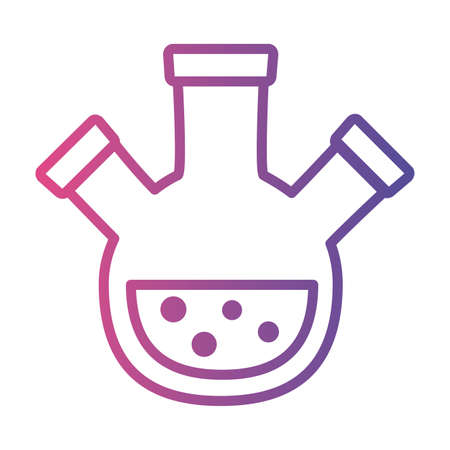 medical test flask laboratory linear gradient style icon vector illustration designのイラスト素材