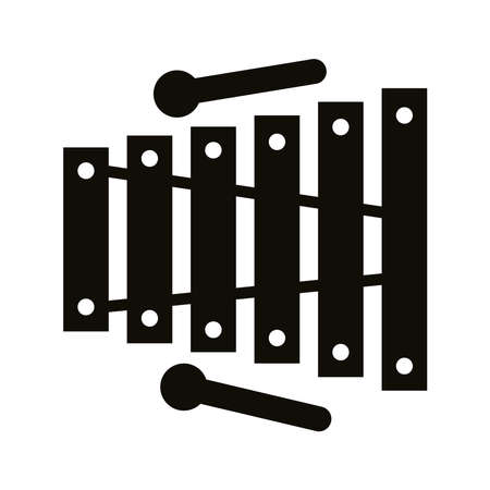 xylophone musical instrument silhouette style icon vector illustration designのイラスト素材