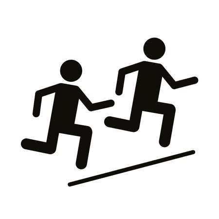 runners avatars figures silhouette style icon vector illustration designのイラスト素材