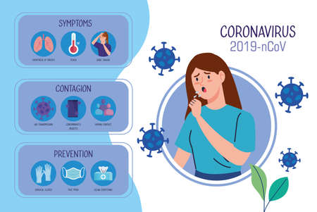 woman sick with thermometer character vector illustration designのイラスト素材