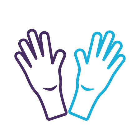 rubber gloves line style icon vector illustration designのイラスト素材