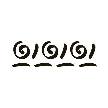 twister circular forms and lines creative design with brush stroke silhouette style vector illustration designのイラスト素材