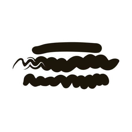 horizontal lines and waves creative design with brush stroke silhouette style vector illustration designのイラスト素材