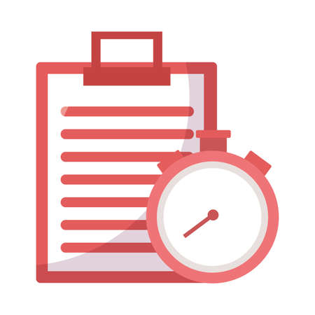 Chronometer instrument and document design, Time tool second sport stopwatch deadline measure and countdown theme Vector illustrationのイラスト素材