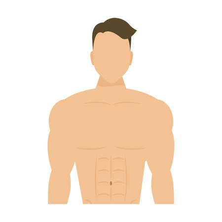 young man athlete without shirt vector illustration designのイラスト素材