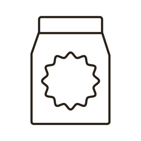 food paper bag line style icon vector illustration designのイラスト素材