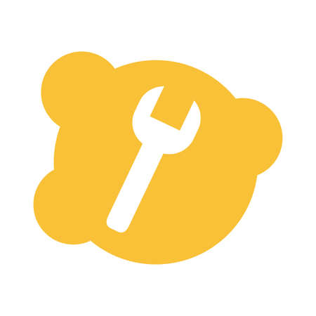 wrench key tool block style icon vector illustration designのイラスト素材