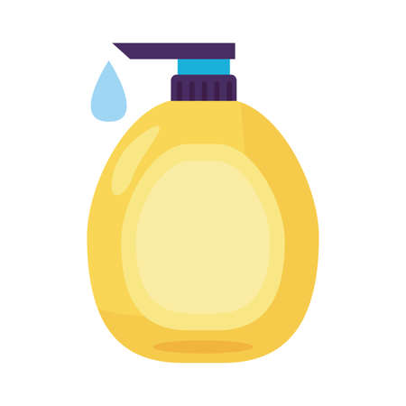 disinfectant plastic bottle product with push dispenser detaild style vector designのイラスト素材