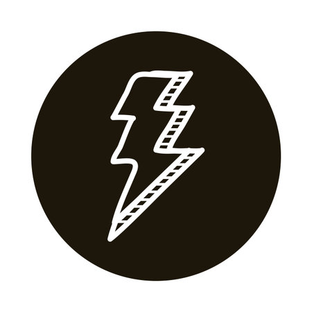 thunder ray doodle block style icon vector illustration design