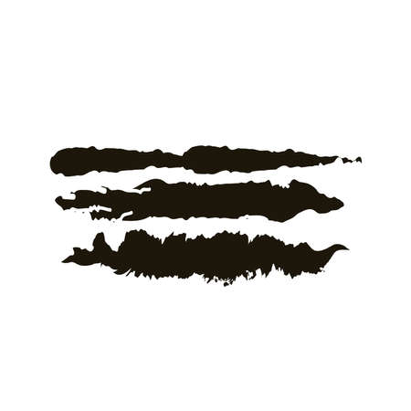 horizontal lines and waves creative design with brush stroke silhouette style vector illustration designのイラスト素材