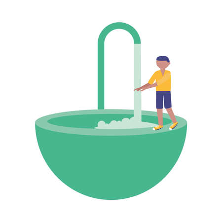 Man washing her hands design, Hygiene wash health and clean theme Vector illustrationのイラスト素材