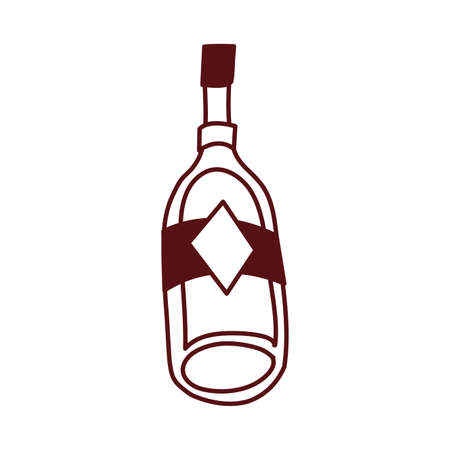 wine bottle drink isolated icon vector illustration designのイラスト素材