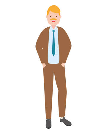 businessman character avatar on white background vector illustrationのイラスト素材