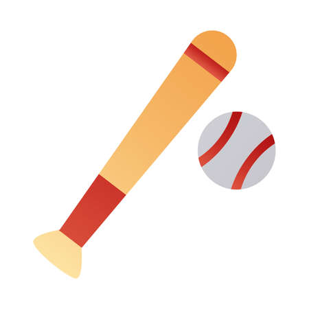 baseball bat with ball sport degraded style vector illustration designのイラスト素材