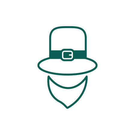 leprechaun hat accessory with beard line style vector illustration designのイラスト素材